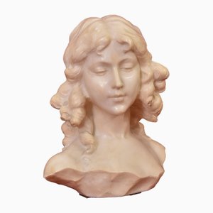 Bust of Young Girl, 19th Century, Marble