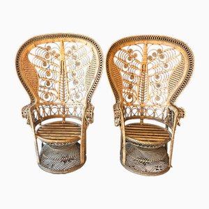Sedie Emmanuelle Peacock Throne, anni '60, set di 2