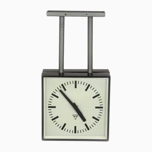 Large Double-Sided Railway Clock from Pragotron, 1980s