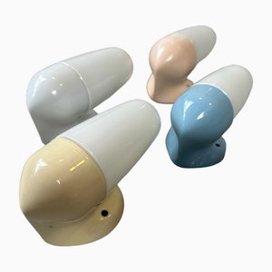 Lampade da parete in colori pastello di Wilhelm Wagenfeld, set di 4