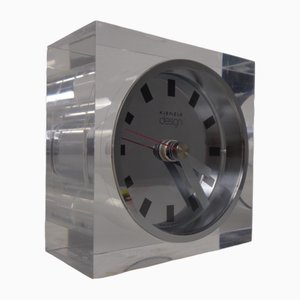Acrylic Glass Cube Table Clock by Kienzle Design for Kienzle International, Germany, 1970s