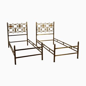 Lits Vintage en Laiton, Italie, 1960s, Set de 2