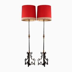 Vintage Floor Lamps in Wrought Iron