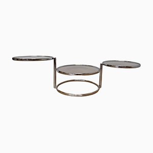 Mid-Century Swivel and Folding Chrome Coffee Table, Germany, 1975