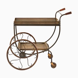 Carrello bar moderno in ottone, Svezia, anni '50
