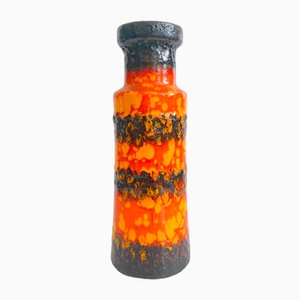 Vintage Fat Lava Orange Vase by Scheurich, West Germany