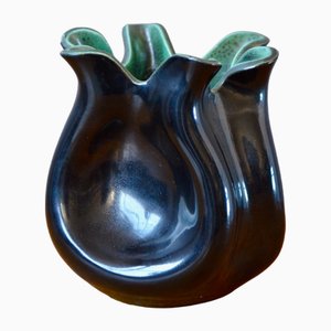Free-Form Black and Green Spotted Vase by Fernand Elchinger, 1950s