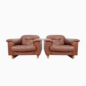 Fauteuils Ajustables DS 101 en Cuir Marron de de Sede, 1970s, Set de 2