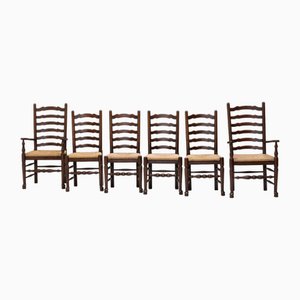 Oak Dining Chairs, 1970, Set of 6