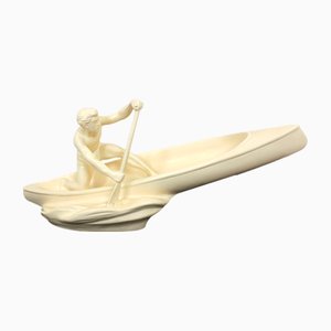 Ceramic Rower Statue from Jihokera Bechyně, 1950s