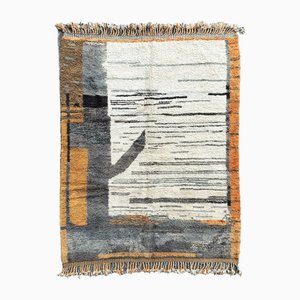 Rug with Abstract Design in Multicolored Wool