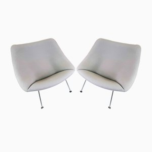 Silla Oyster de fieltro gris de Pierre Paulin para Artifort, años 60