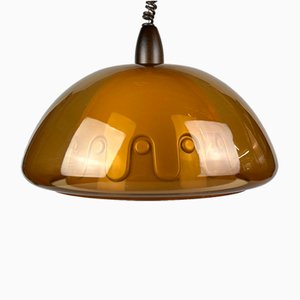 Lampada da soffitto vintage in plastica acrilica e metallo, anni '60