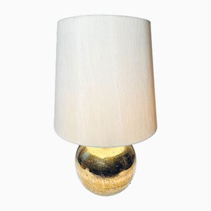Large Table Lamp in Glazed Gold Ceramic by Aldo Londi for Bitossi, Italy