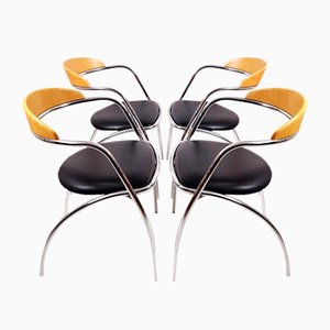 Italienische Vintage Efezeta Stühle, 1980er, 4er Set