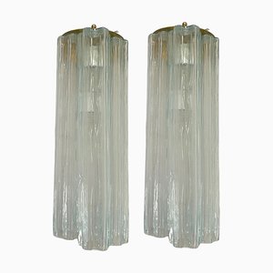 Large Murano Glass Tronchi Tube Sconces, 1970s, Set of 2