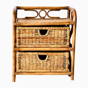 Rattan Beistelltisch, 1990er