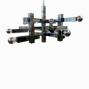Vintage Metric Hanging Lamp by Gaetano Sciolari