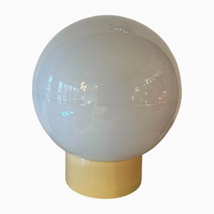Lampada Mid-Century in vetro opalino con base in plastica di Heals London, 1950