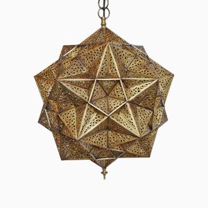 Brass Origami Star Pendant, 1990s