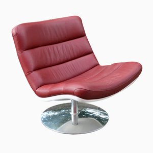 Poltrona girevole F 975 in pelle di Geoffrey Harcourt per Artifort