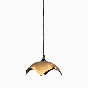 Hanging Light with Bronzed Glass Lampshade from Ignoto, 1980