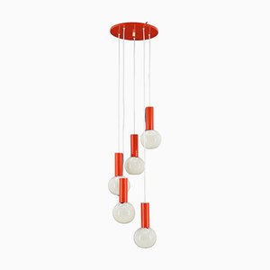 Cascade Chandelier with Plastic Shades attributed to Pokrok Zilina, Czechoslovakia, 1970s
