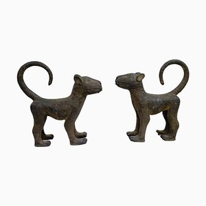 Leopardos de bronce, años 30. Juego de 2
