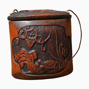 Japanese Carved Bamboo Tobacco Box