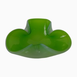 Grüner Sommerso Murano Glas Aschenbecher, Italien, 1960er