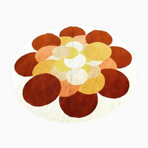 Modern Space Age Italian Round Rug, Italy, 1970s