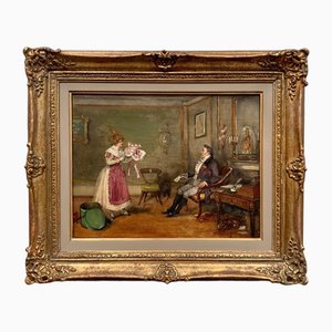 French School Artist, New Hat, 1880s, Oil on Canvas