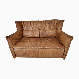 High Back Sofa in Cognac Leather by Gerard Van Den Berg for Montis, 1980s
