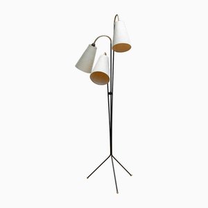 Swedish with Jute Fabric Shades Floor Lamp by Svend Aage Holm-Sørensen, 1950s