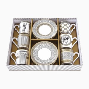 Palladium Coffee Cups with Gift Box by Pozzi Milano, Set of 6