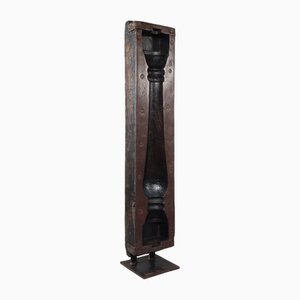 Sculpture Industrielle en Moule Balustre en Bois Dur et Plaque de Métal, 1950s