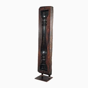 Industrial Carved Hardwood Baluster Mould Sculpture & Stand, 1950s