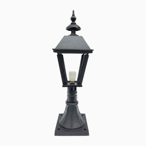 Antique Classic Victorian Cast Iron Pillar Lamp Lantern on Base Outdoor Lamp