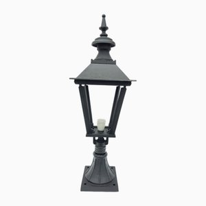 Antique Classic Victorian Cast Iron Pillar Lamp Lantern on Base Outdoor Lamp
