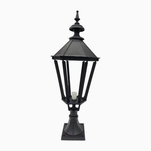 Antique Victorian Cast Iron Pillar Lamp Lantern on Base Outdoor Lamp