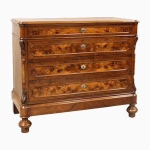 Commode à Tiroirs Louis Philippe en Noyer, Italie, 19ème Siècle