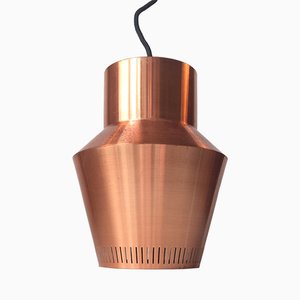 Lámpara colgante danesa de cobre sólido de Fog & Morup, años 60