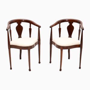 Edwardian Corner Chairs, 1900s, Set of 2