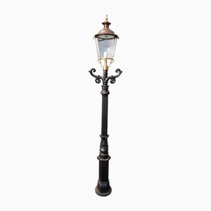Cast Iron Lamp Post with Round Copper Lantern
