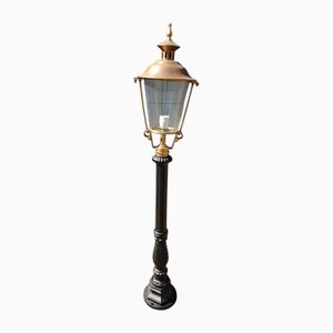 Cast Iron Lamp Post with Copper Round Lantern