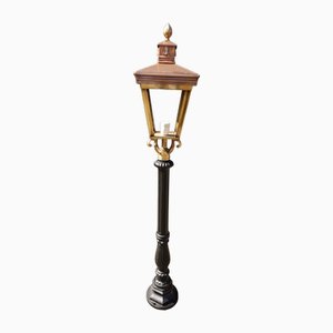 Cast Iron Lamp Post with Copper Square Lantern