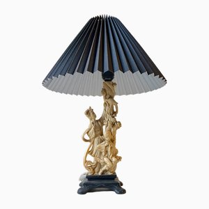 Italian Geisha Faux Ivory Table Lamp by Amilcare Santini, 1940s