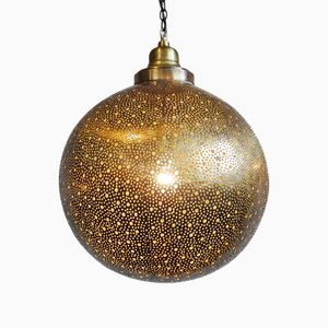 Prita Hängelampe aus Messing mit Punkten, 1990er