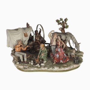 Gruppo scultoreo in ceramica di Capodimonte Sandro Maggioni