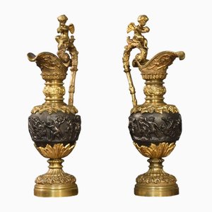 Französische Renaissance Krüge aus Bronze, 1890er, 2 . Set